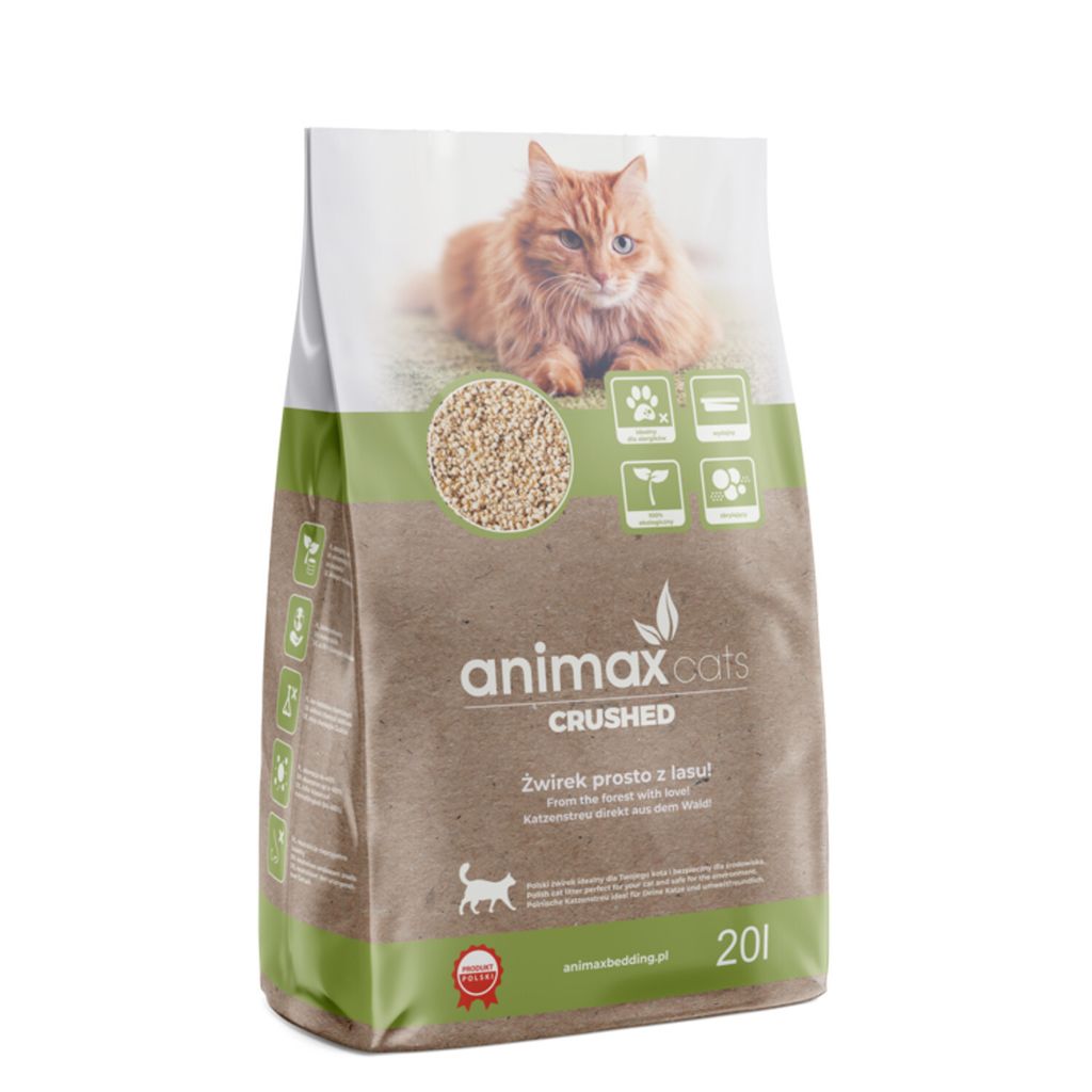 AnimaxCats 20l klumpende zerkleinerte Holzstreu Klumpstreu, klassisch