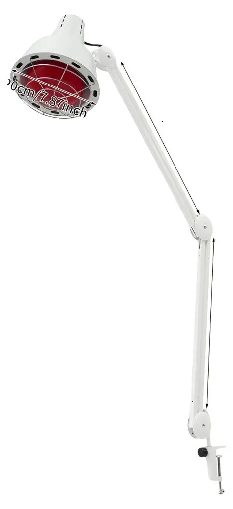 Lampe de thérapie infrarouge à pince blanche avec chaleur réglable