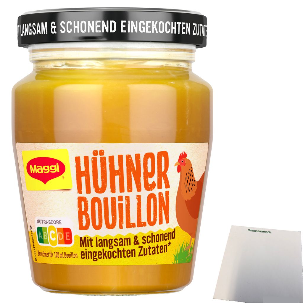 Maggi Eingekochte Bouillon Huhn für je 3,5l (160g Glas) + usy Block