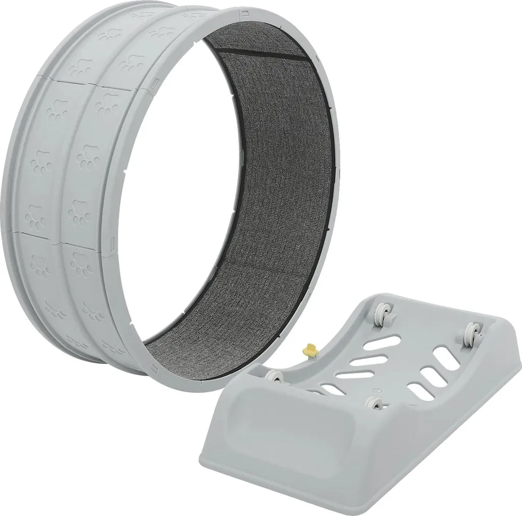 Roue d'exercice pour chats gris 80 cm montage facile fitness félin