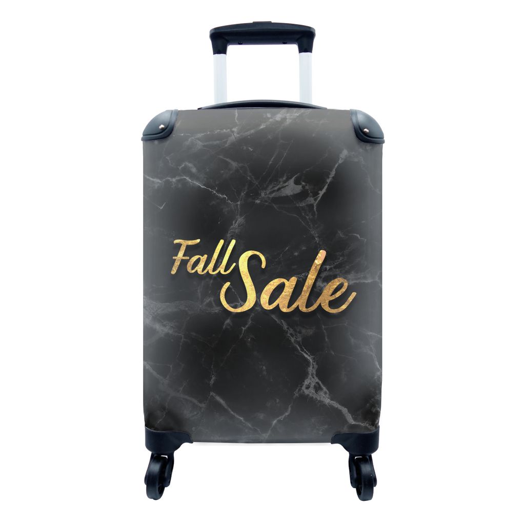 MuchoWow Koffer Handgepäck Trolley Rollkoffer Kleine Reisekoffer mit 4 Rollen - Verkauf - Herbst - Gold - Marmor - Cabin Size < 55x40x23 cm & 55...