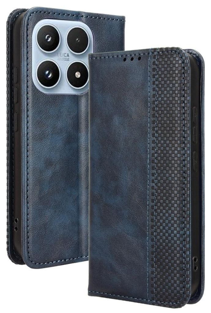 Xiaomi 17 Hülle - Coverup Vintage Style Klapphülle - Blau Produktbild 