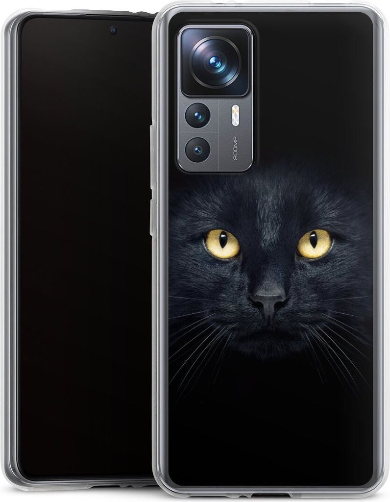 DeinDesign Handyhülle für Xiaomi 12T Pro 5G Silikon Hülle Case Smartphone Schutzhülle Auge Katze schwarz