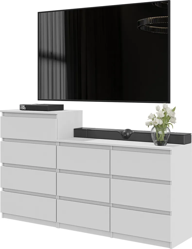 Gagner de la Place : Commode 10 Tiroirs Faible Profondeur Blanc Mat