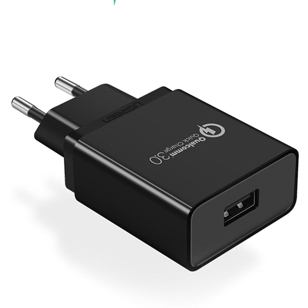 UGREEN USB-A QC 3.0 18W Wall Charger-EU Black Immagine del prodotto 