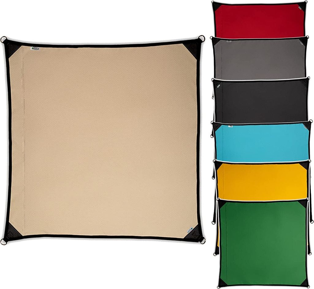 freigarten.de Sonnensegel Wasserdicht Sonnenschutz 100% Schutz Quadrat 3x3 Beige