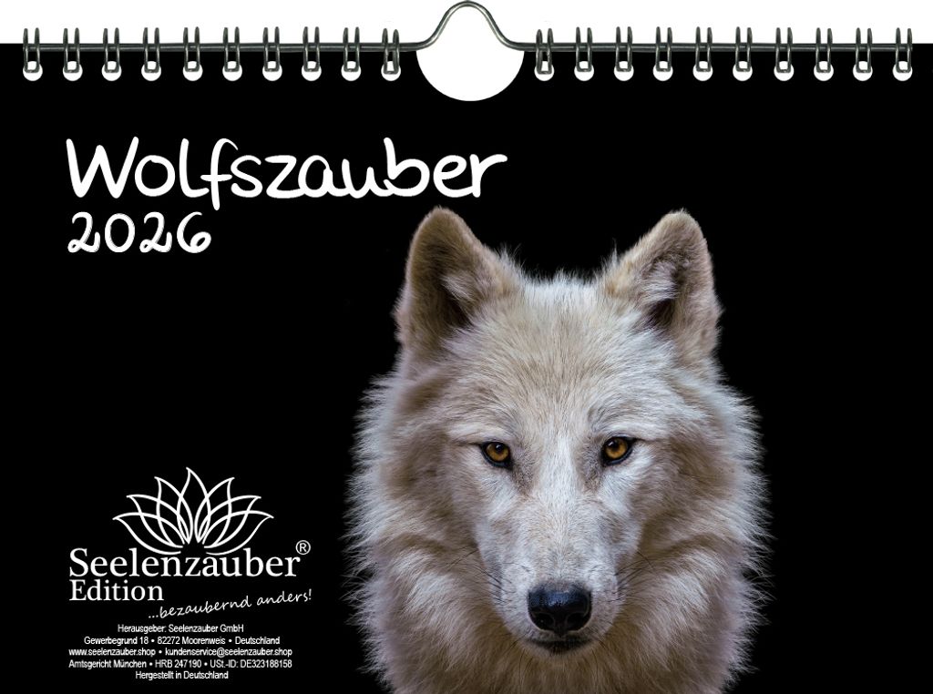 Wolfszauber DIN A5 Kalender für 2026 Wolf und Wölfe - Seelenzauber