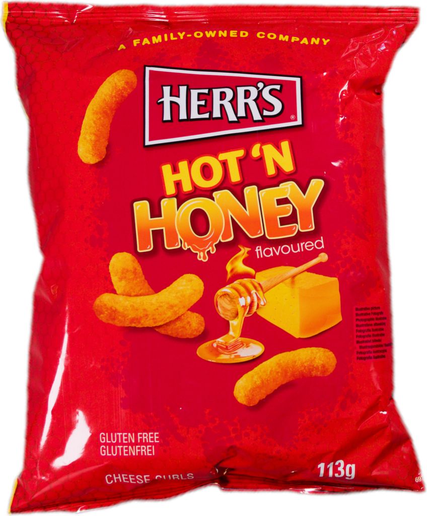 Patatas fritas Herr's Hot 'n Honey, sabor a chile y miel, Imagen del producto 
