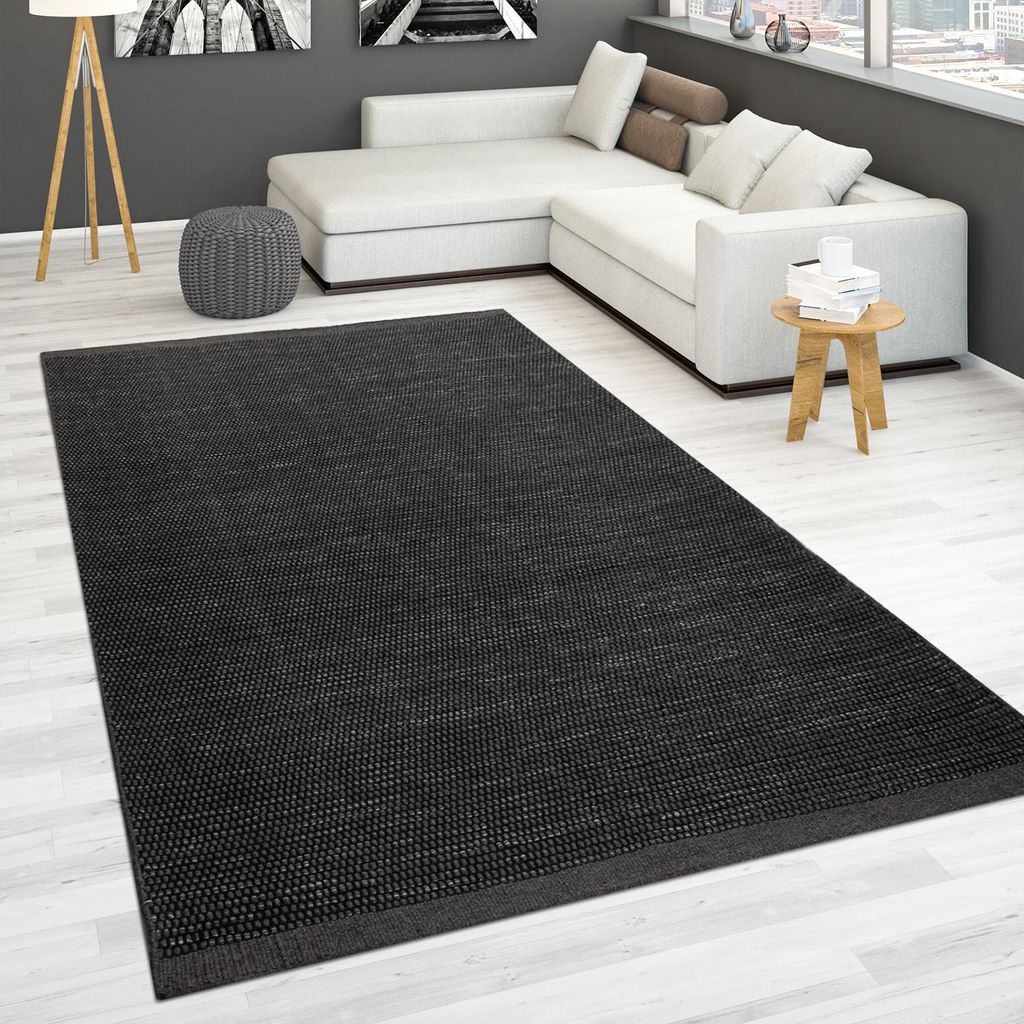 Handgewebter Teppich Flachgewebe 100% Wolle Skandinavischer Produktbild 