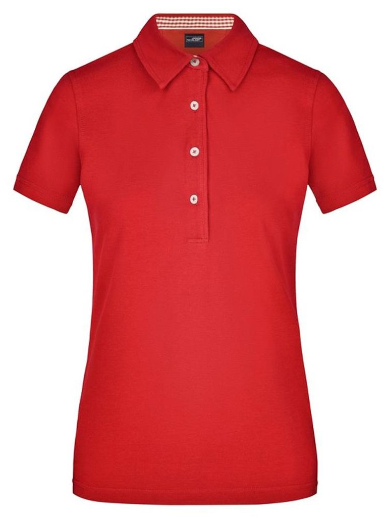 James and Nicholson - Poloshirt für Damen LT2781 (XL) (Rot/Weiß)