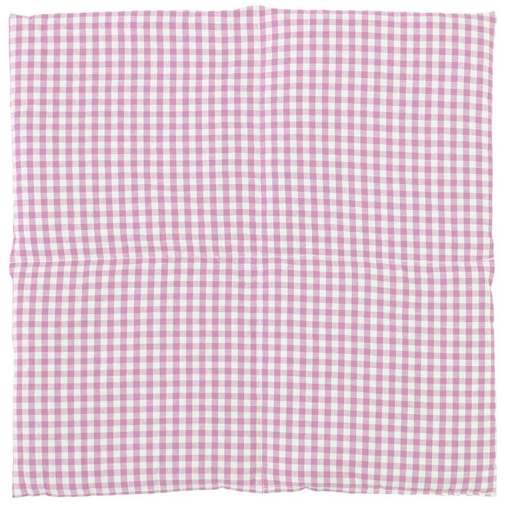 Leinsamenkissen 40x40cm 4-Kammer XXL Bio Stoff rosa-weiß - Wärmekissen - Körnerkissen
