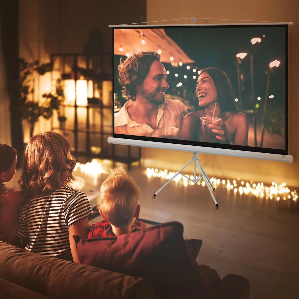 Écran de projection 100 pouces pour soirées ciné et présentations 4K HD - 3