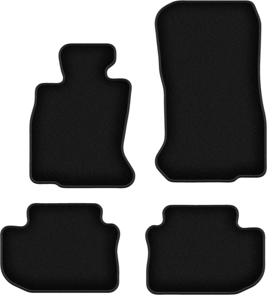 Wielganizator Velours-Autoteppiche – passend für BMW 6 F06 (Großes Coupé, Bj. 2012-2019) – schwarz, passgenau, mit Befestigungen set 4 Stk.