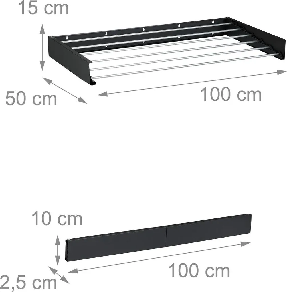 Séchoir à linge mural pliable 80cm - Design compact haute résistance - 3