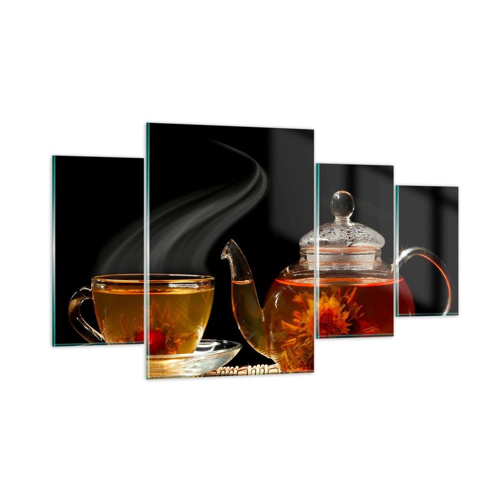 Bilder auf glas - Asien tee geschmack topf - 160x90cm - Glasbilder - Wandbilder - Kunstdruck - zum Aufhängen bereit - Wanddekoration aus Glas - Gl...