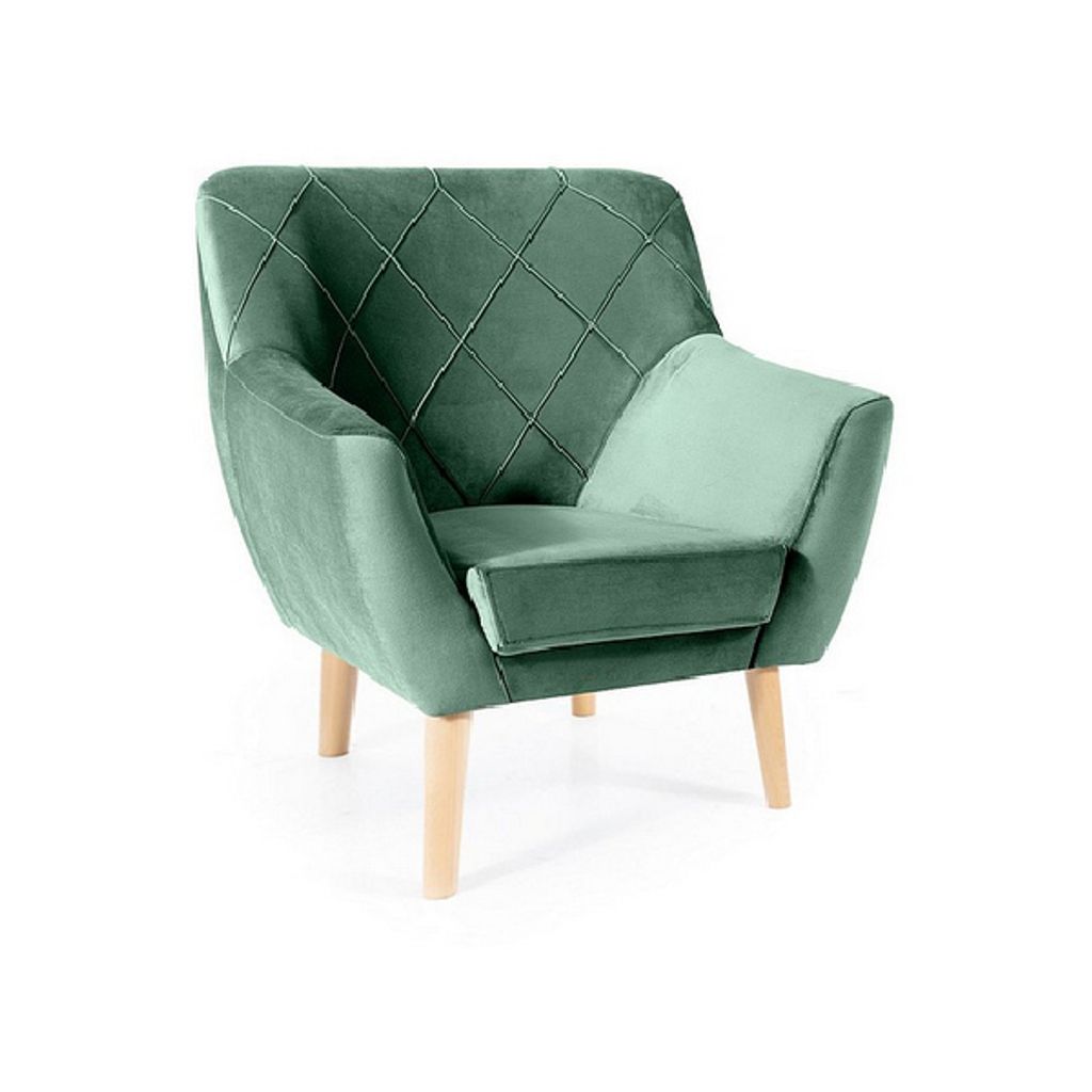 Skandinavischer Sessel BORISKA - grün / Buche