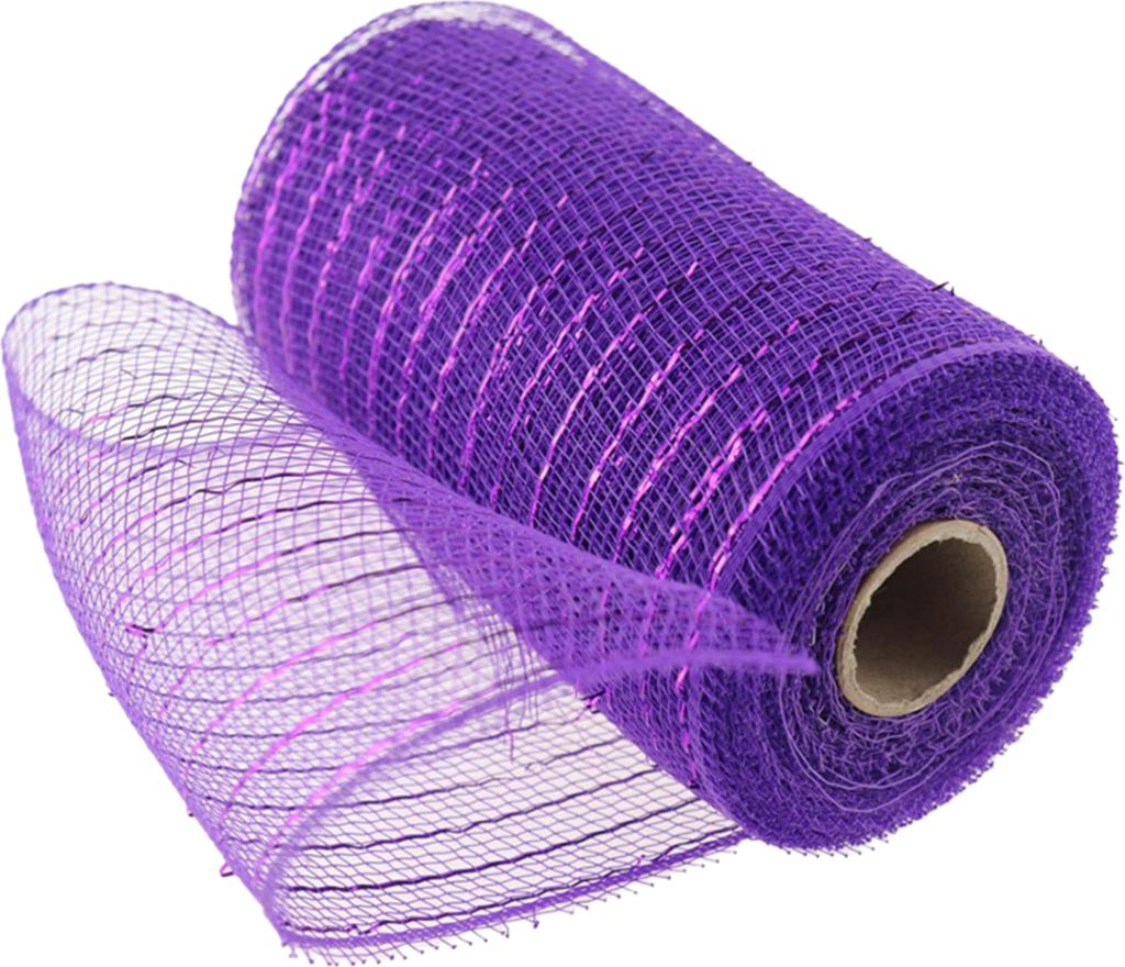 1 Roll dekoratives Netz umweltfreundlich hohe Zähigkeit Netzgarn Weihnachts-Poly Mesh Ribbon Metallic Strips Dekor für Zuhause-Lila