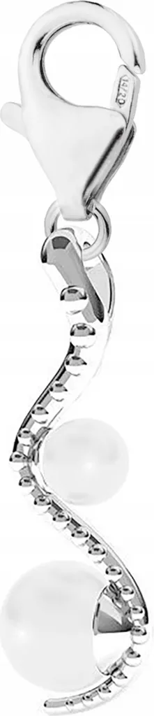 Ciondolo a forma di serpente in argento con perle su chiusura a moschettone Serpente con perle bianche ARGENTO 925