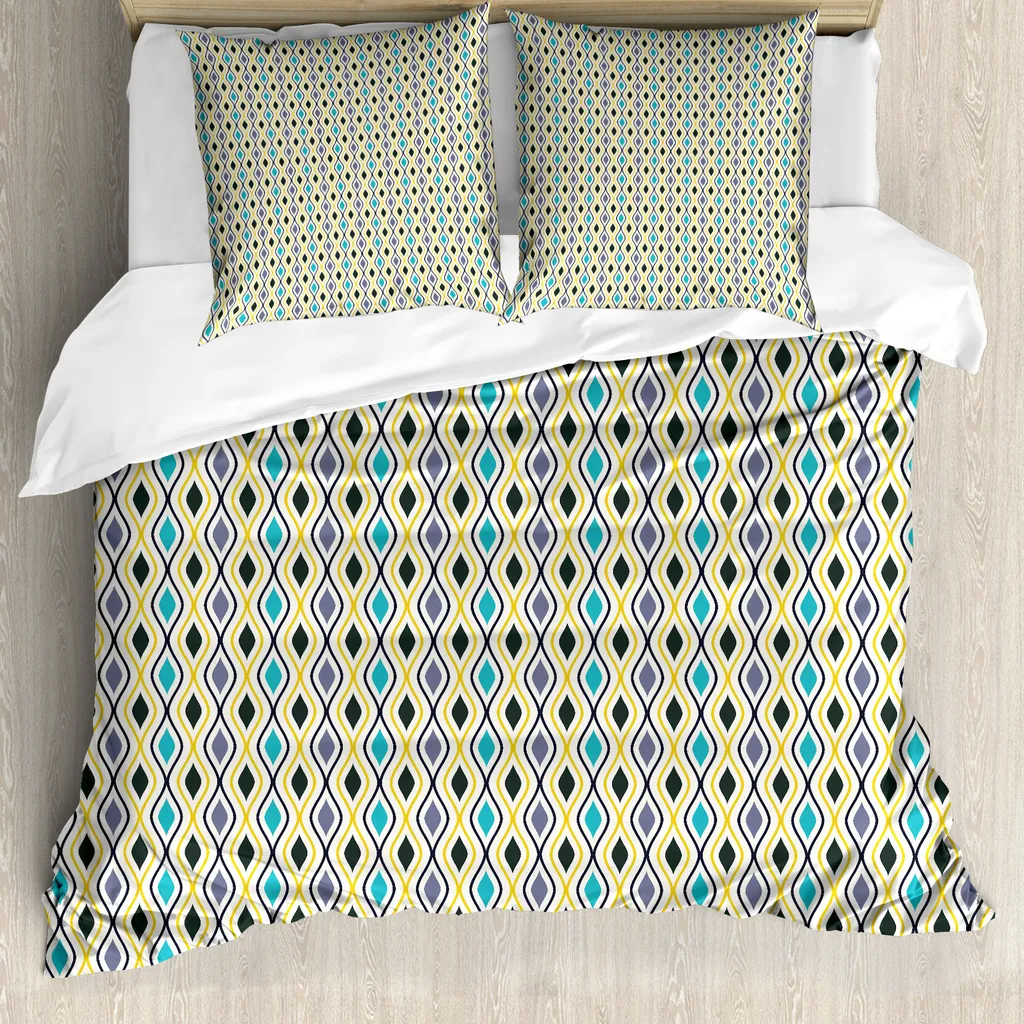 Copripiumino ABAKUHAUS 200x200 Astratto Viola e Azzurro Antiacaro