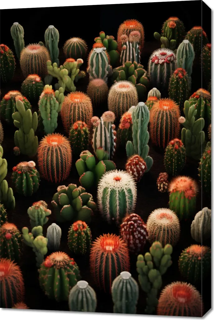 Quadro Decorativo Cactus 60x90 - Arte Botanica per Casa e Ufficio