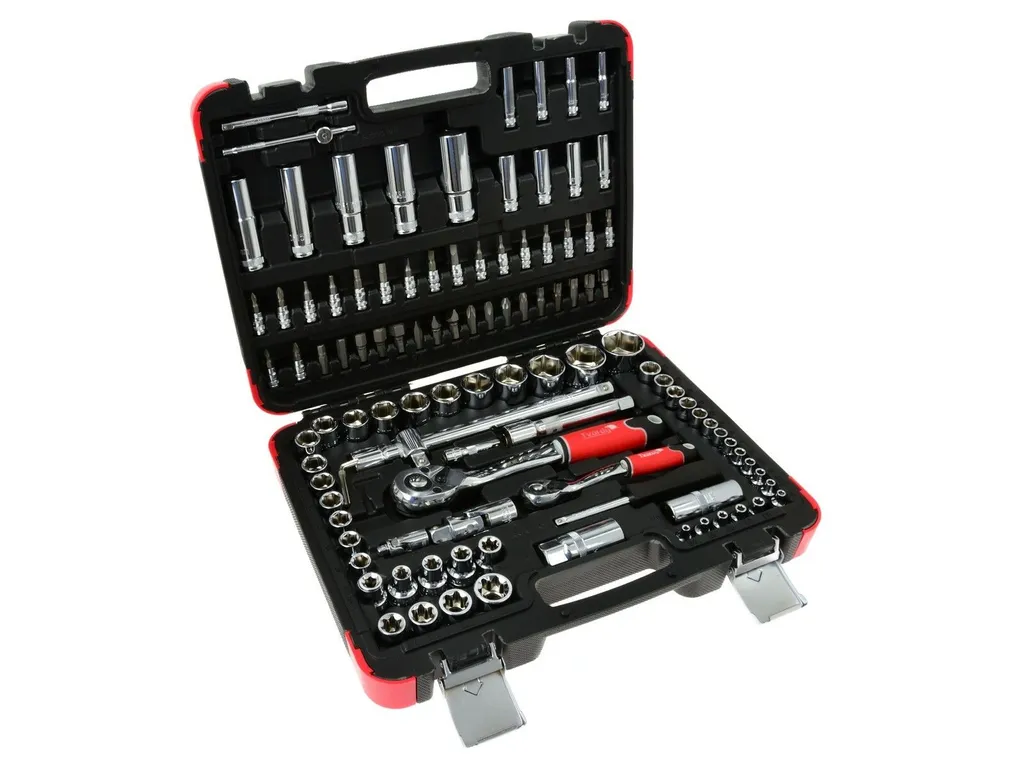 Mallette à Outils Complète de 108 Pièces avec Cliquets et Douilles Métal