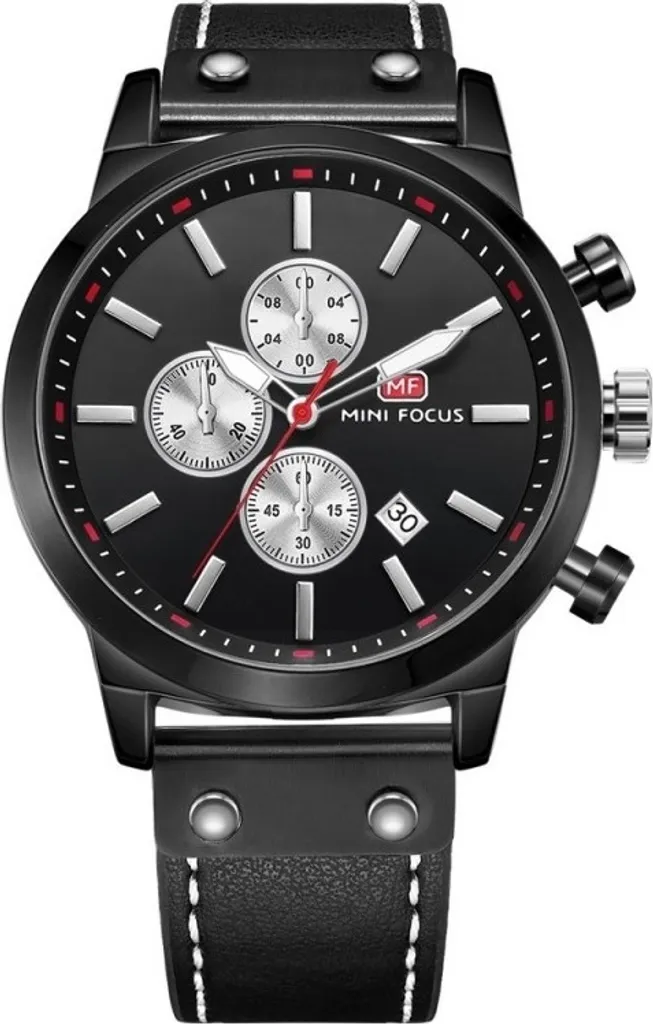 Montre homme Mini Focus Tom design minimaliste noir et boîtier robuste