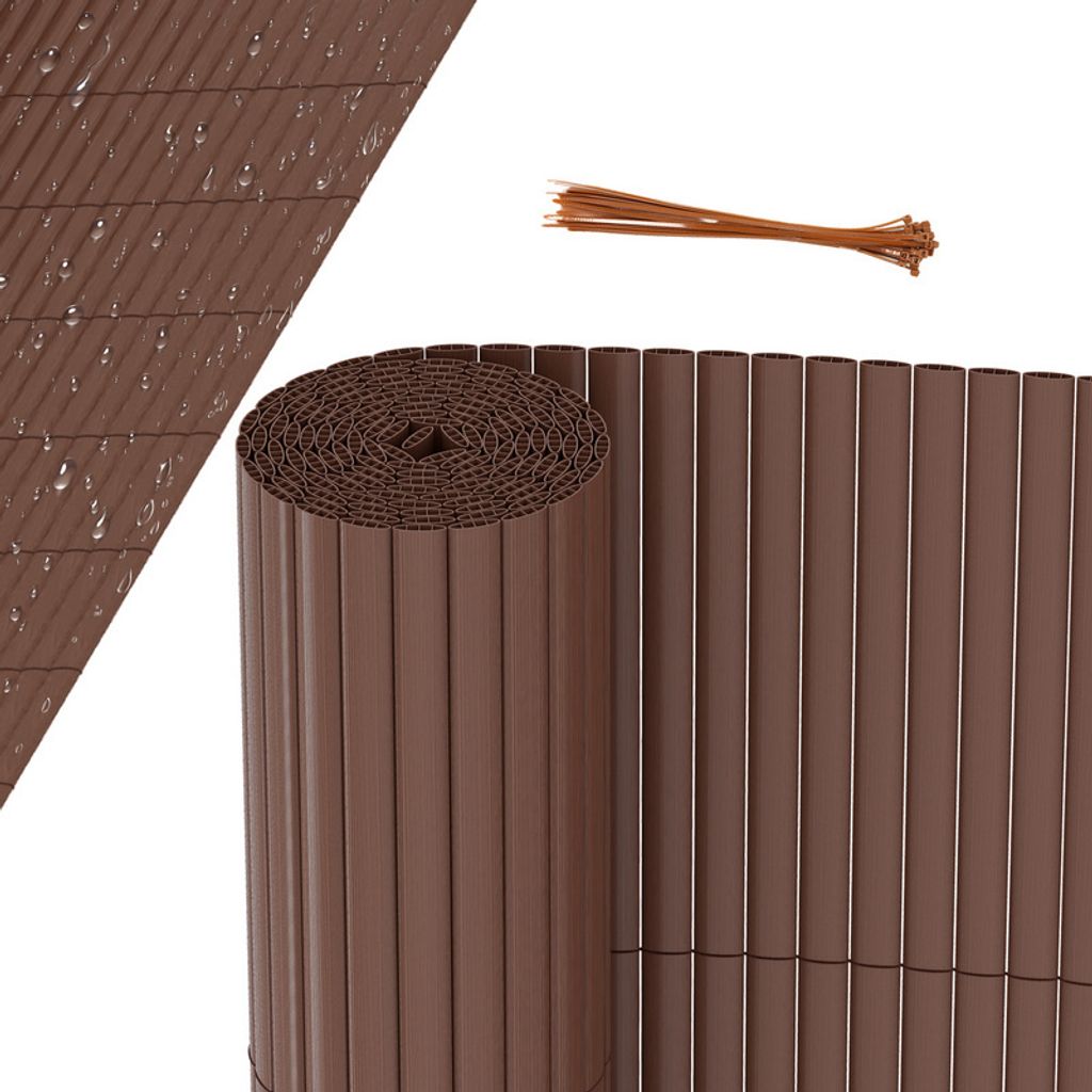 Hengda PVC Sichtschutzmatte Sichtschutzzaun Balkon Windschutz Sichtschutz für Zaun Braun 80x700cm