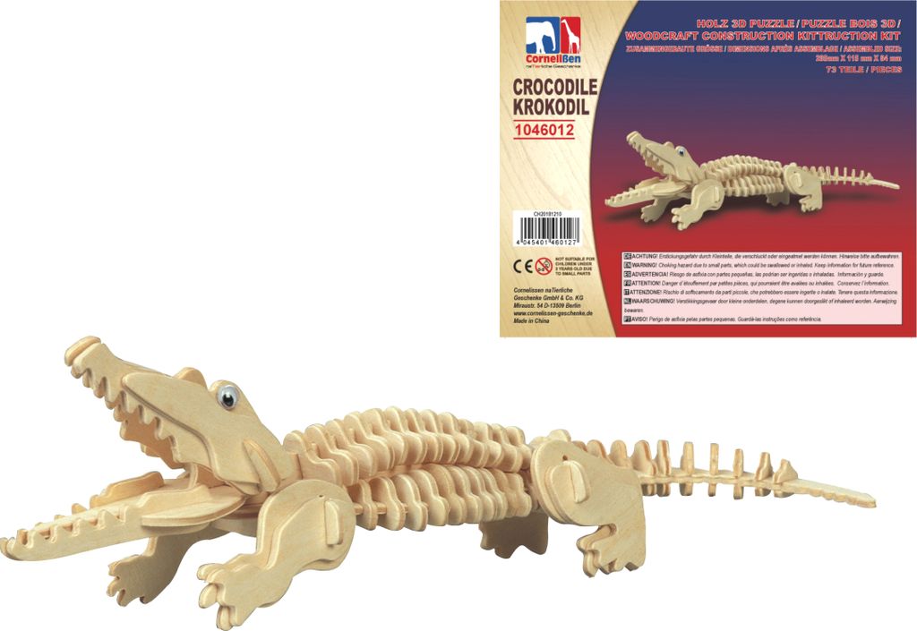 Holz 3D Puzzle - Krokodil