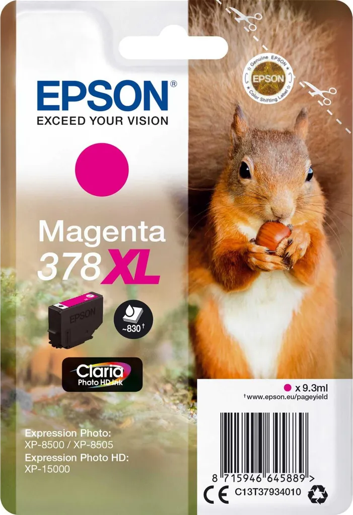 Epson 378XL - 9,3 ml - XL - Magenta - Originale - Confezione in blister