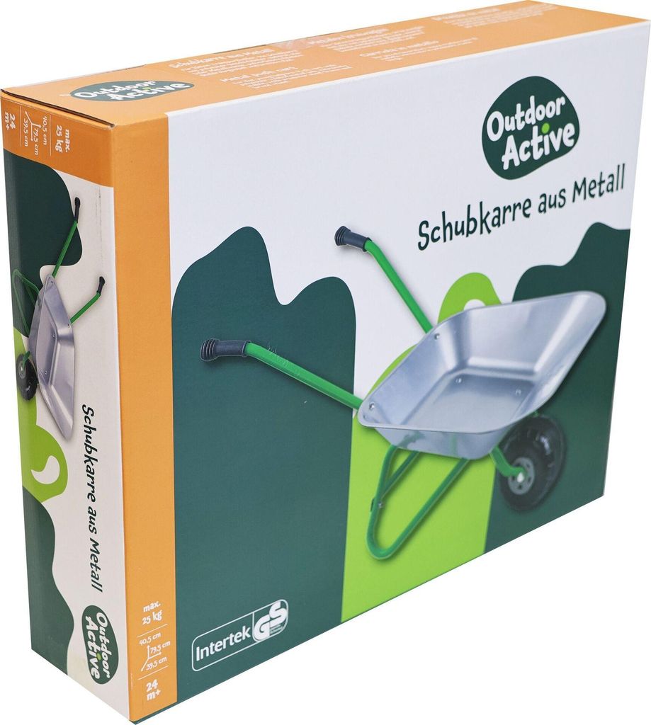 Outdoor Active Outdoor actve Schubkarre-Metall, silber/grün Produktbild 