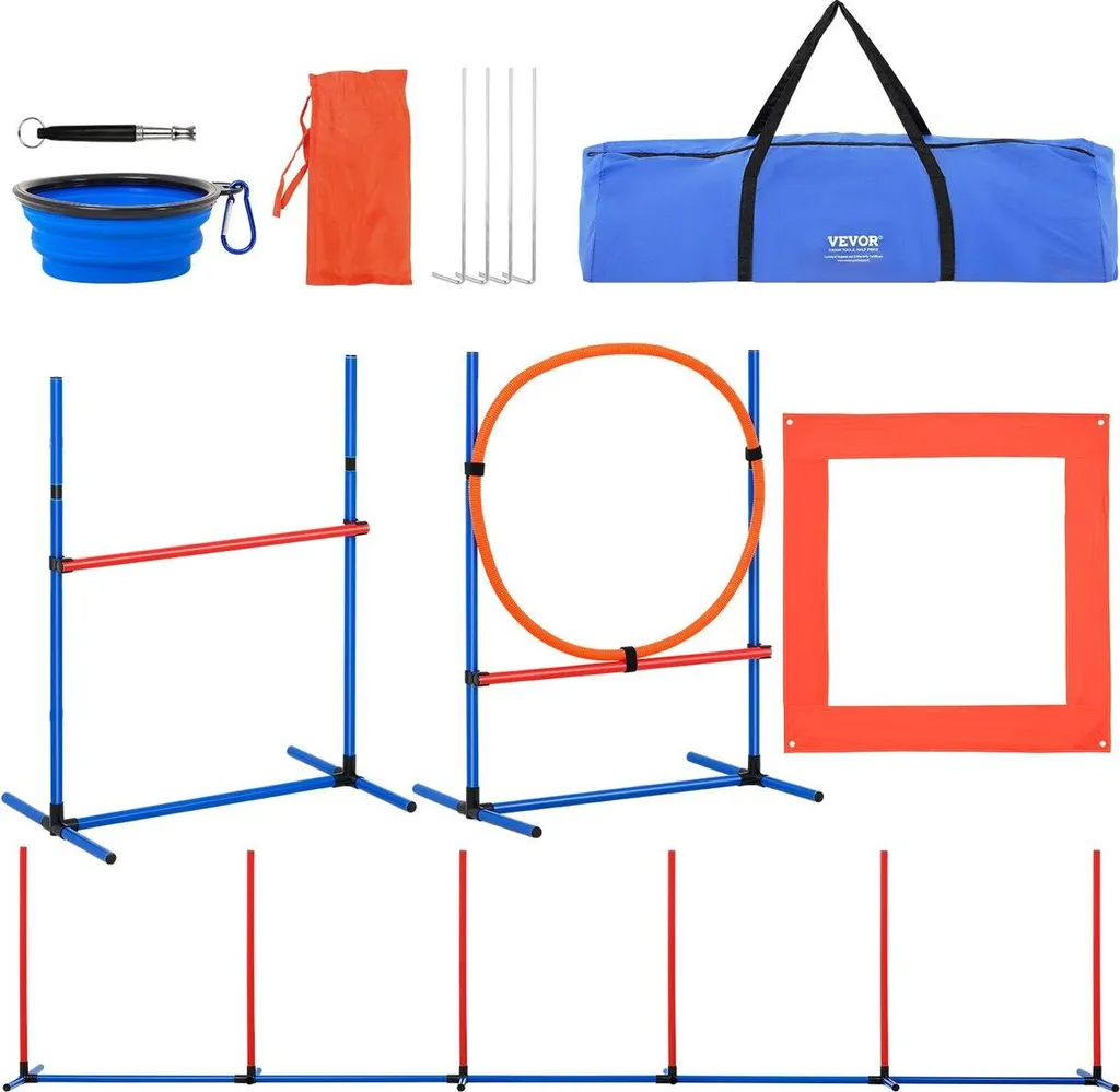 Set Agility Dog 4 Pezzi: Ostacoli, Anello e Pausa Box Professionale