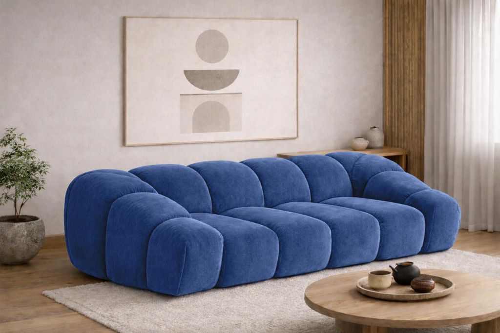 Kaiser Möbel Sofa 3-Sitzer modular, Veloursstoff Bluvel, Produktbild 