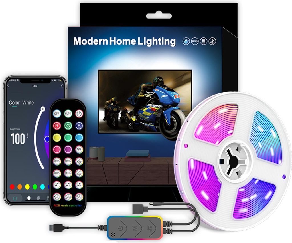 Wifi TV Streifen Licht USB 5v 5050rgb Bunte Musik Sound Control Graffiti Intelligente Hintergrundbeleuchtung