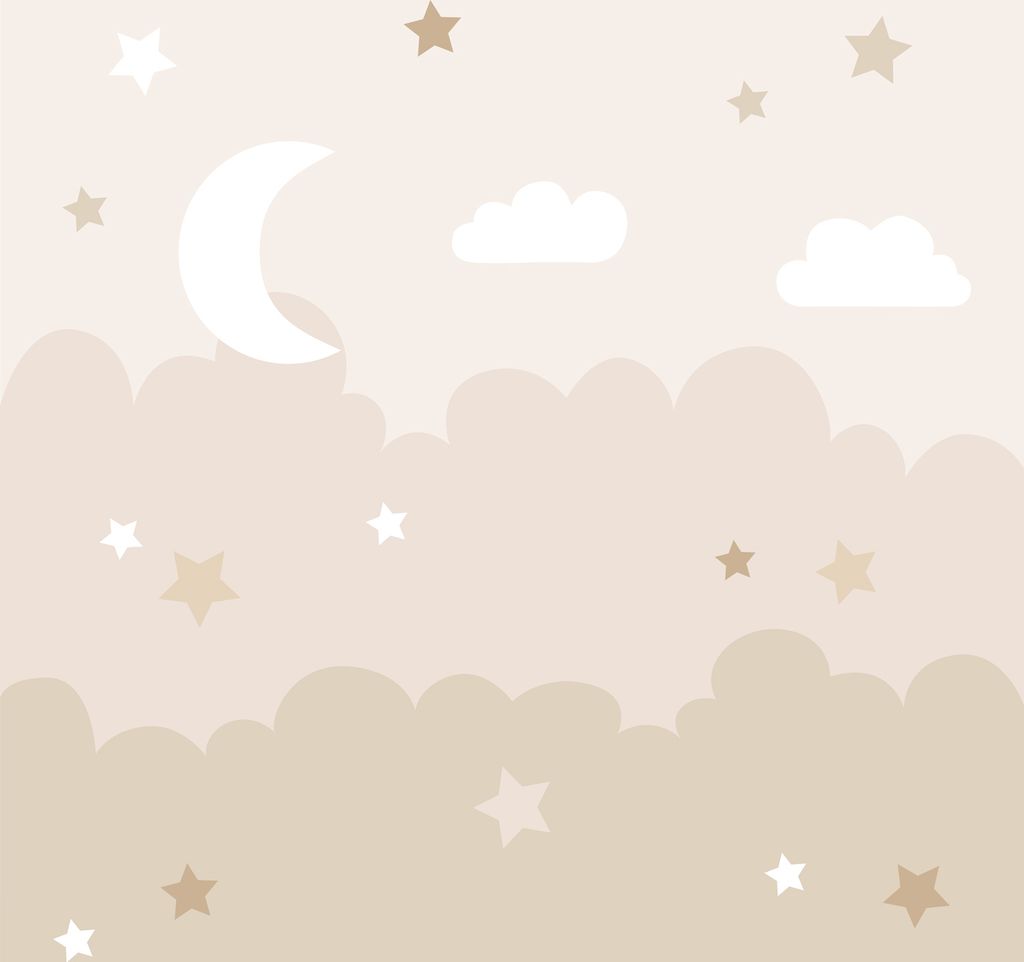 ESTAhome Fototapete Wolken und Sterne Beige 200 x 279 cm