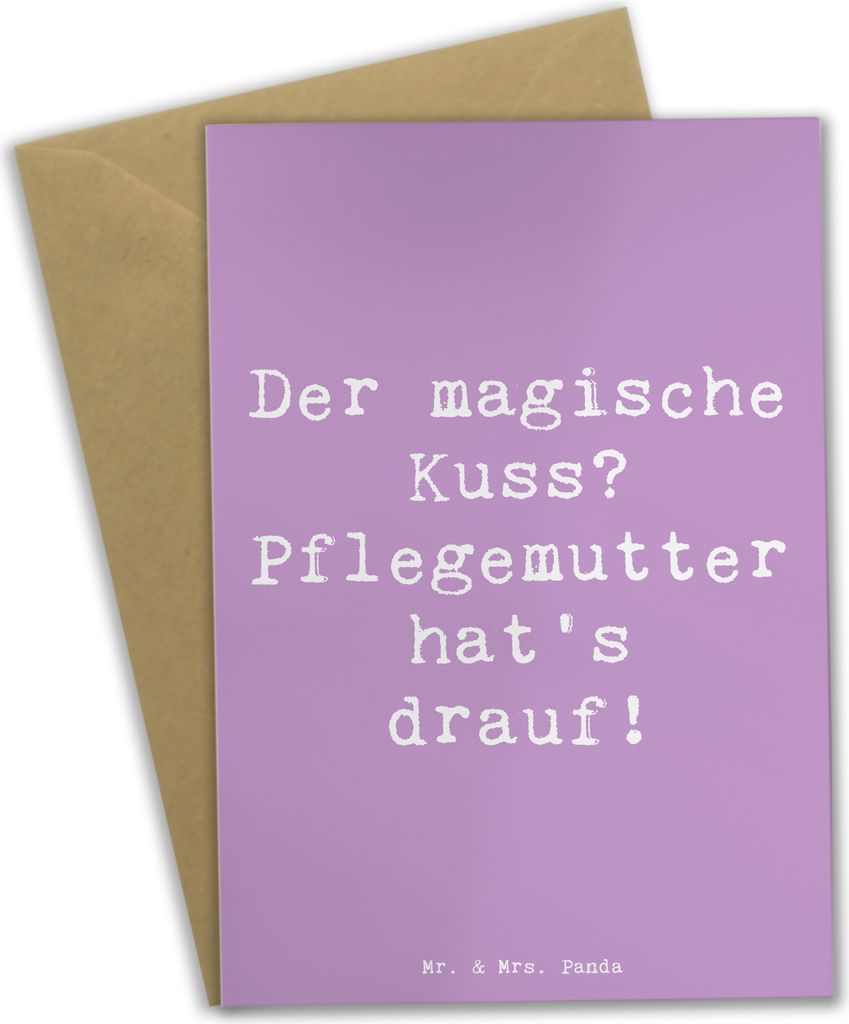 Mr. & Mrs. Panda Grußkarte Spruch Pflegemutter Kuss - Lavendeltraum - Geschenk, Weihnachten, osterkarte, Magie, Schutzengel, dankeskarten, weihnac...