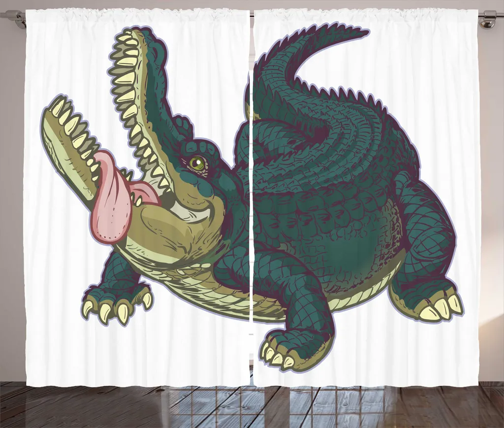 ABAKUHAUS Crocodile Rideau Rustique Alligator Graphique 280 x 225 cm