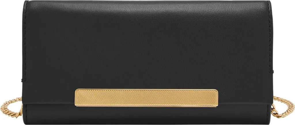 Portafoglio Fossil Penrose Crossbody Black: L'Accessorio Must-Have Nero - 1