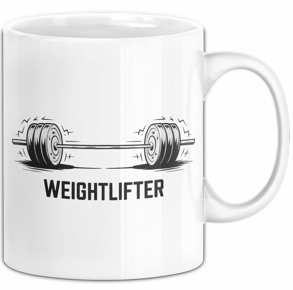 Gewichtheber Tasse Geschenkidee für Fitness Biest (Weiß)