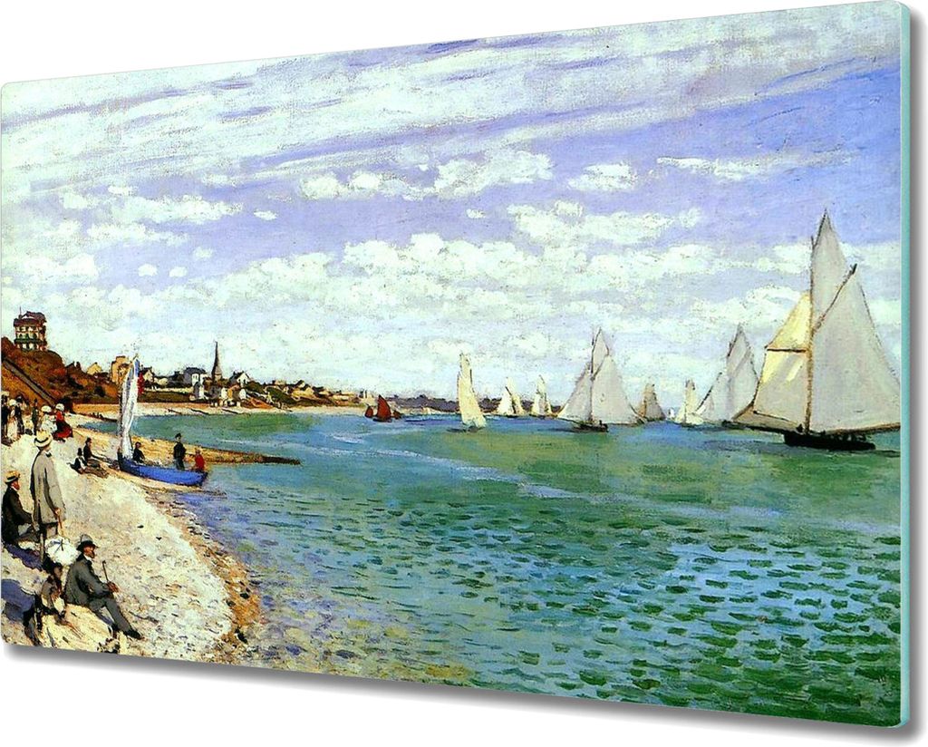 Coloray Küchenbrett Kochplattenabdeckung Hackbrett Schneidebrett Herdabdeckplatte 80x52 cm - Monet Regatta