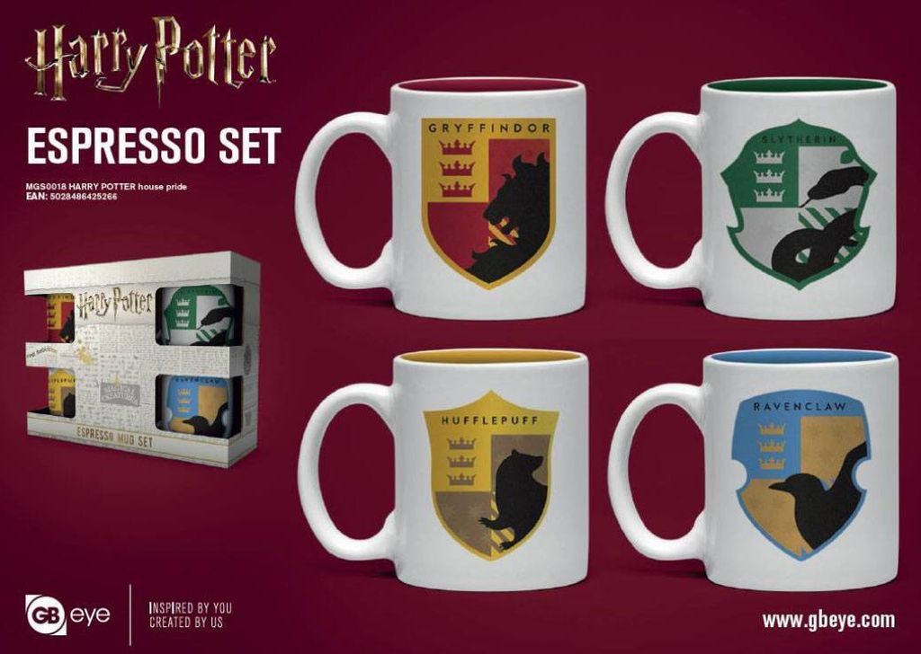 GB eye Harry Potter Espresso-Tassen 4er-Pack House Pride GYE-MGS0018