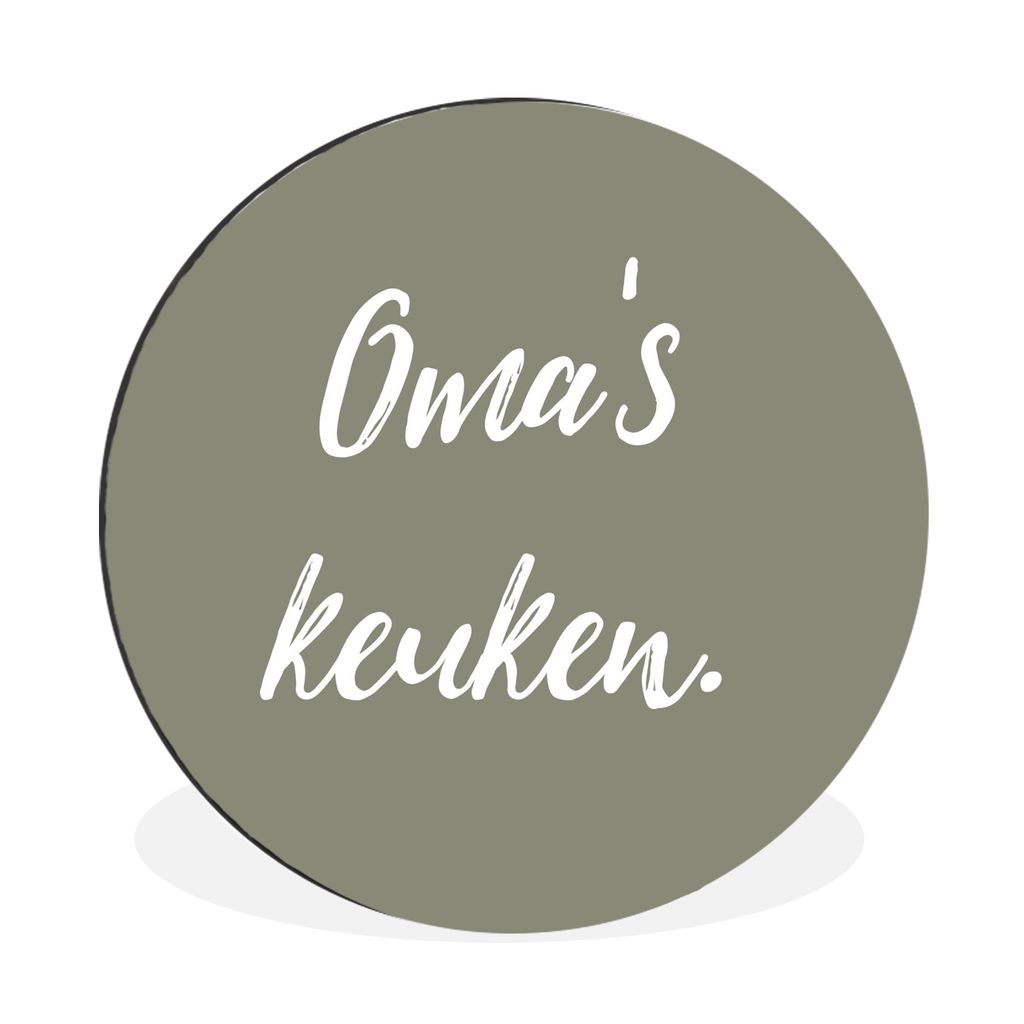MuchoWow Aluminium Wandkreis Zitate - Sprichwörter - Großmutters Küche - Küche Ø 30 cm Wanddeko Modern Wohnzimmer - Wand Bild - Wohnzimmer -...