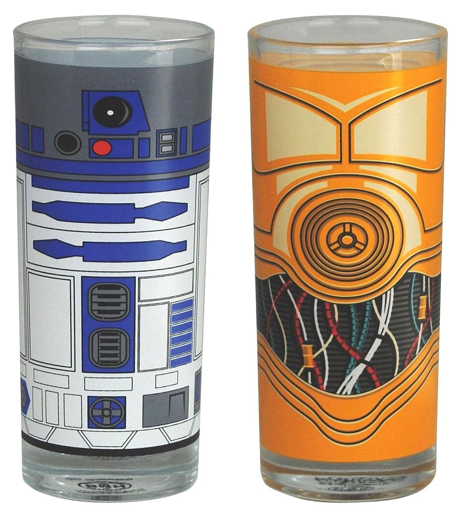 Star Wars Set 2 Gläser R2D2 & C3P0, Glas, Mehrfarbig, 20 x 11.2 x 5.8 cm