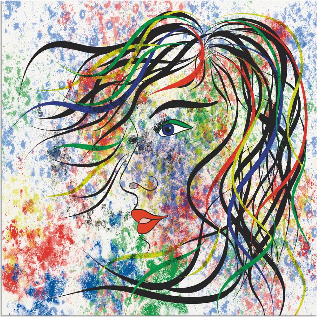 ARTland Wandbild Alu für Innen & Outdoor Modern Porträt Größe: 50x50 cm