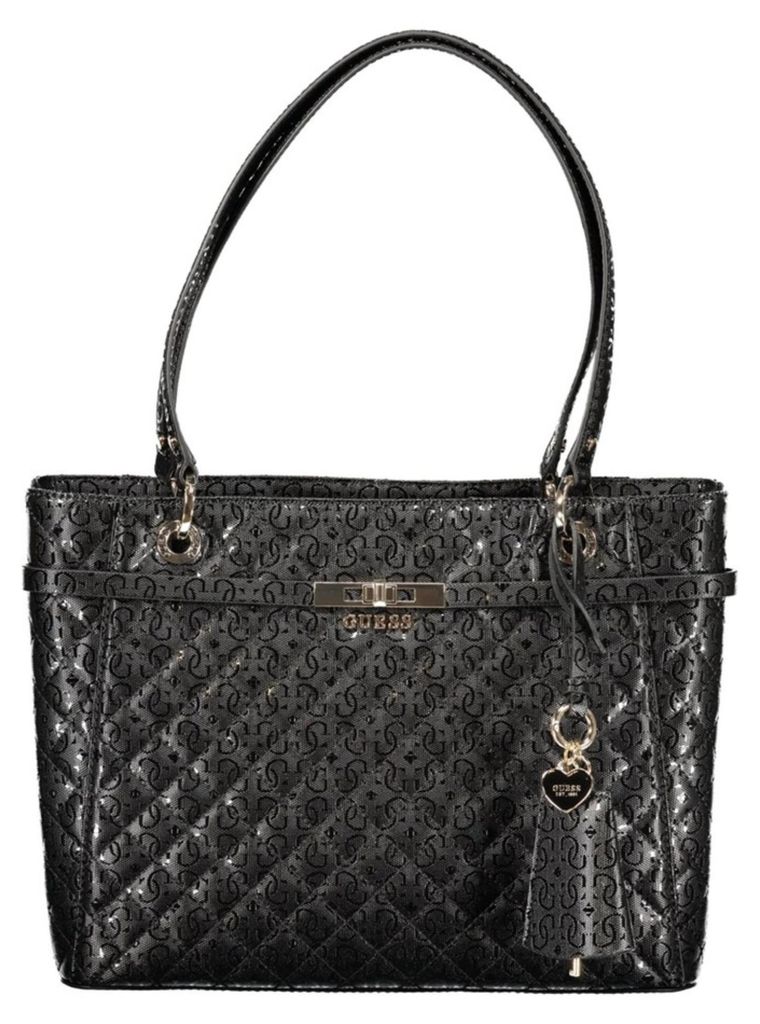 Guess Jeans cabas Idra Noel noir matelassé 4G, doré Image du produit 