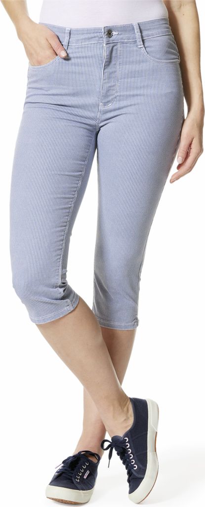 Stooker Women STRIPE CAPRI Damen 7/8-Jeans Skinny Fit 46 blue stripe