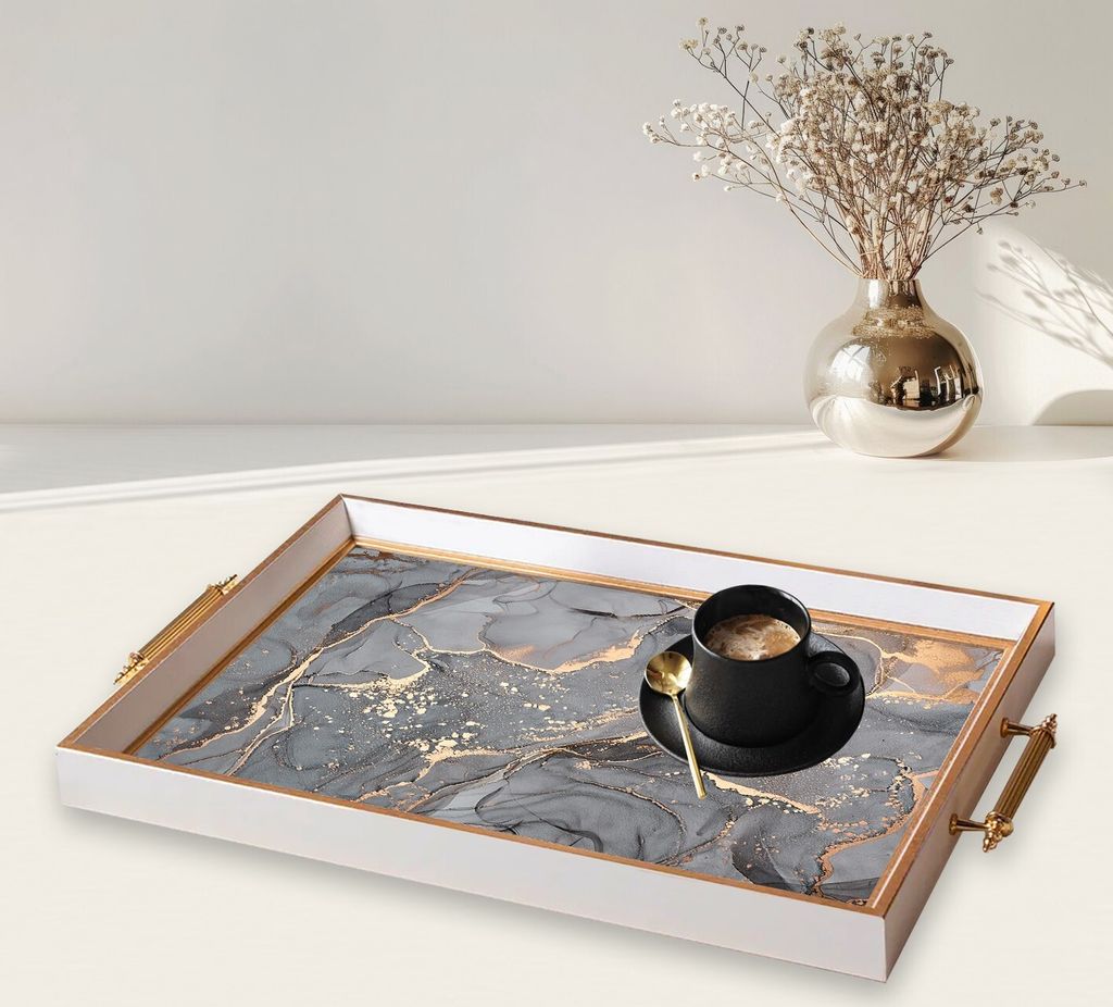 Evila Originals, TPB9874, Tablett, Mehrfarbig, 100 % GLAS, 50 x 29 x 3,5 cm