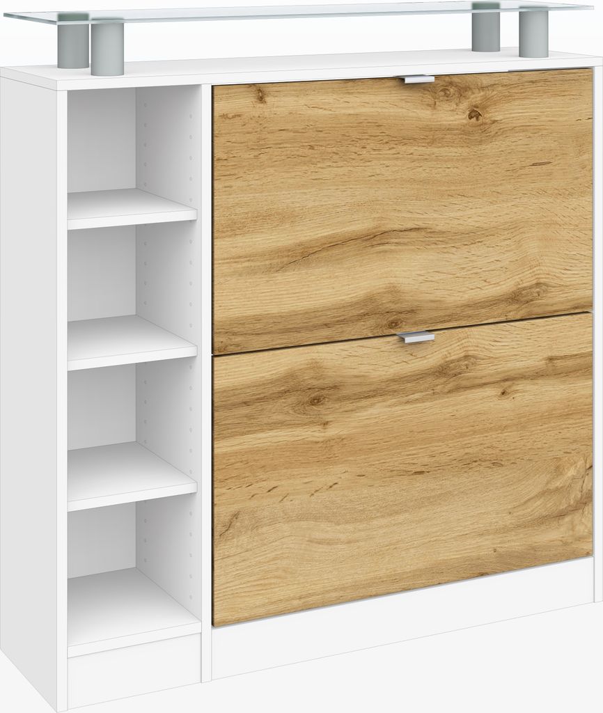 Schuhschrank "Dolly" weiß-eiche Produktbild 