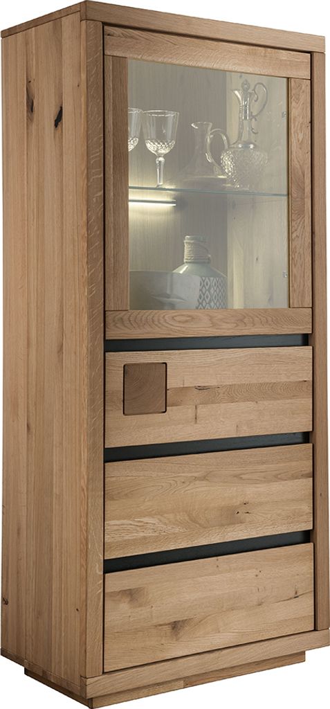 Highboard 65 cm breit in Eiche massiv geölt WINCHESTER-69 Produktbild 