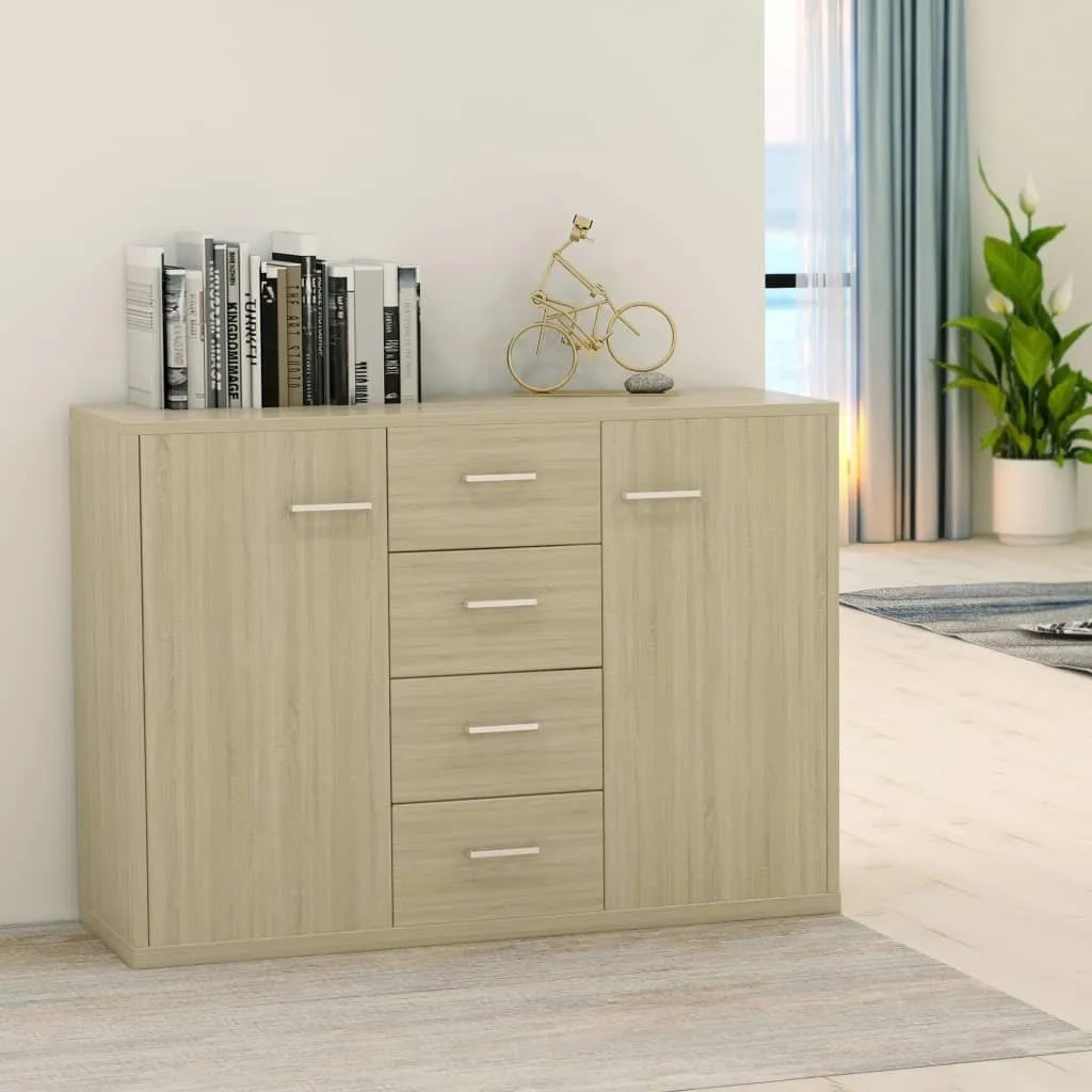 vidaXL Credenza Rovere Sonoma 88x30x65 cm | Mobiletto Multiuso Legno - 8