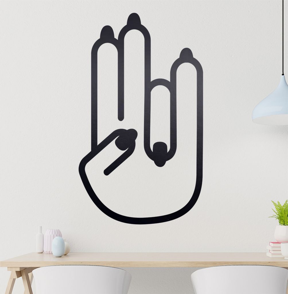 Shockerhand female Wandtattoo in 6 Größen - Wandaufkleber Wall Sticker - Dekoration, Küche, Wohnzimmer, Schlafzimmer, Badezimmer